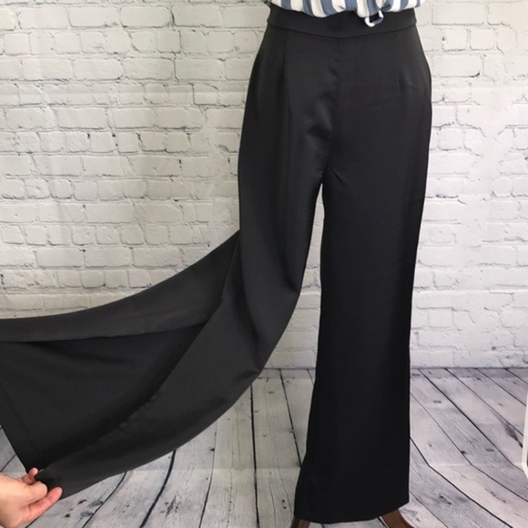 BB DAKOTA Baby Please Wide Leg Satin Pants sz 4 - Picture 2 of 11